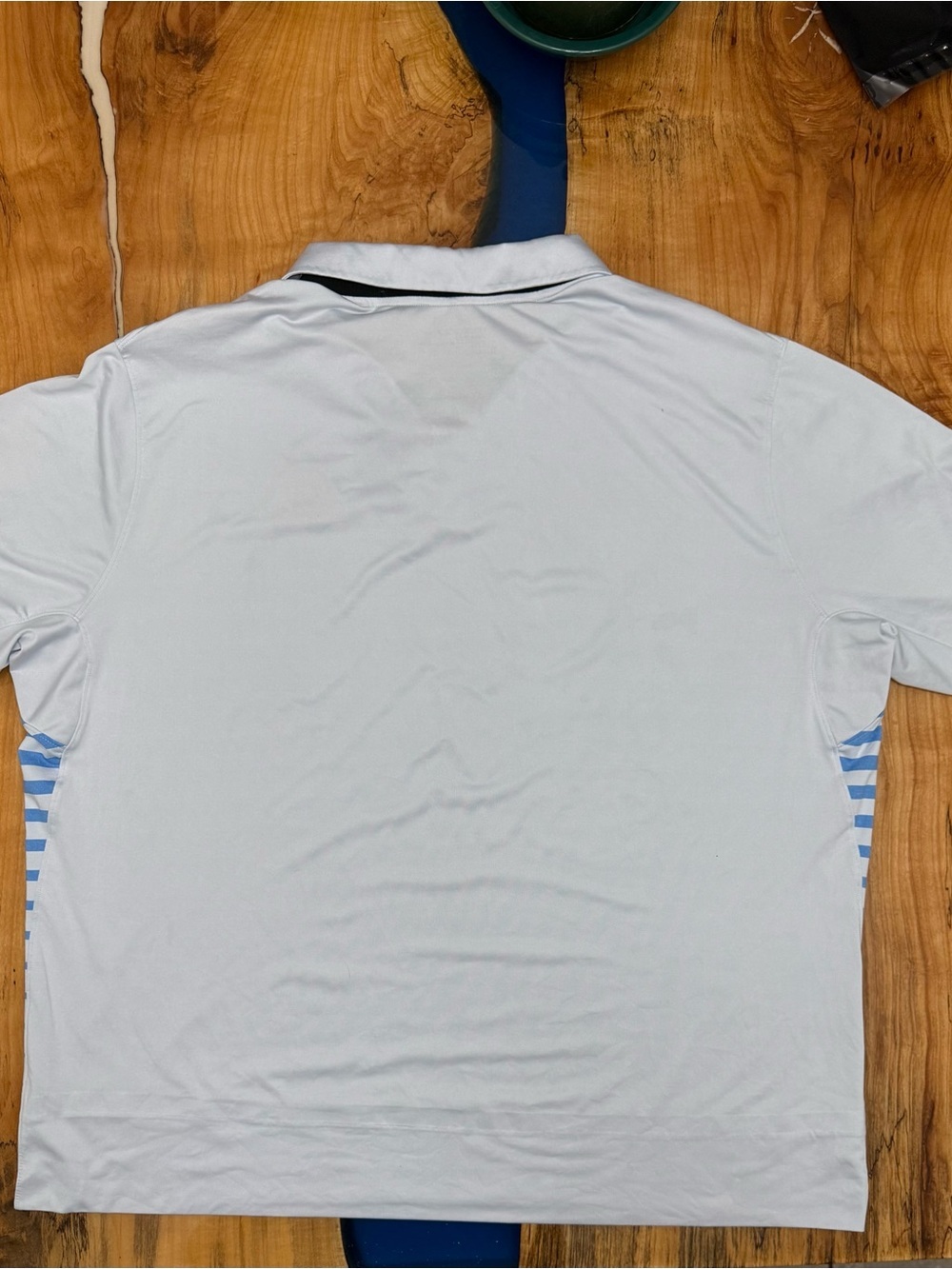 Nike Golf Dri-FIT Presidents Cup Polo Shirt XXL Blue White Striped Performance - Picture 7 of 8